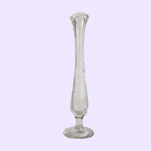 Vintage Fenton Clear Etched Bud Vase